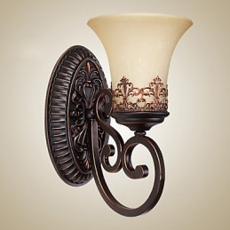 Luminárias de parede vintage 1 luz com material de resina Sombra de vidro Quarto Sala de estar Corredor Luzes