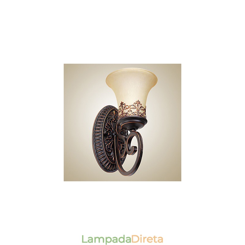 Luminárias de parede vintage 1 luz com material de resina Sombra de vidro Quarto Sala de estar Corredor Luzes