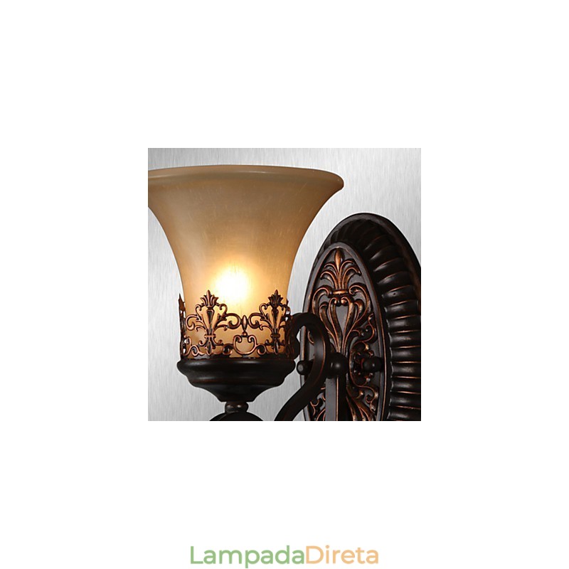 Luminárias de parede vintage 1 luz com material de resina Sombra de vidro Quarto Sala de estar Corredor Luzes