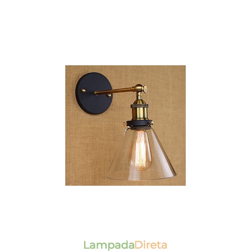 Aplique de parede decorativo tipo sino industrial americano