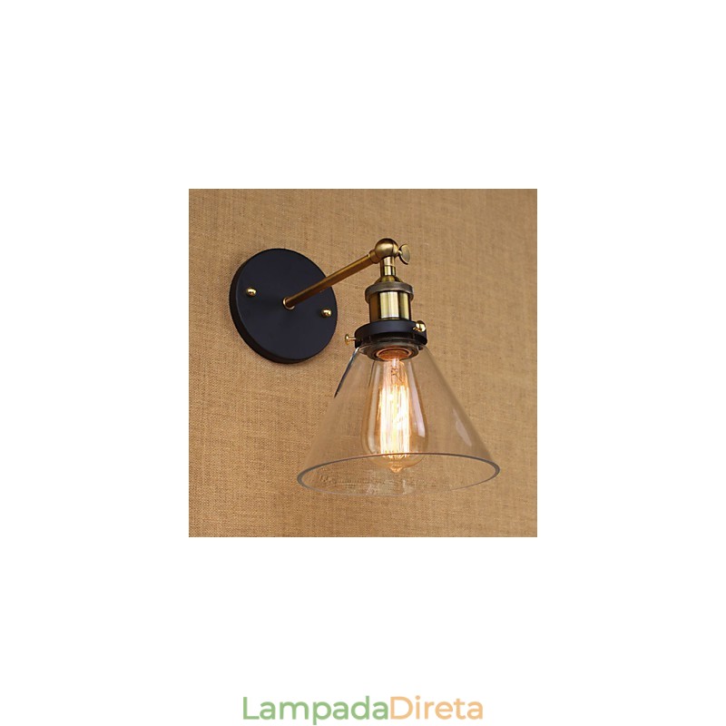 Aplique de parede decorativo tipo sino industrial americano