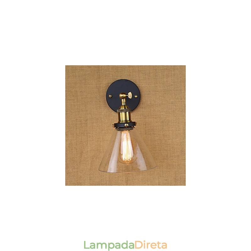 Aplique de parede decorativo tipo sino industrial americano