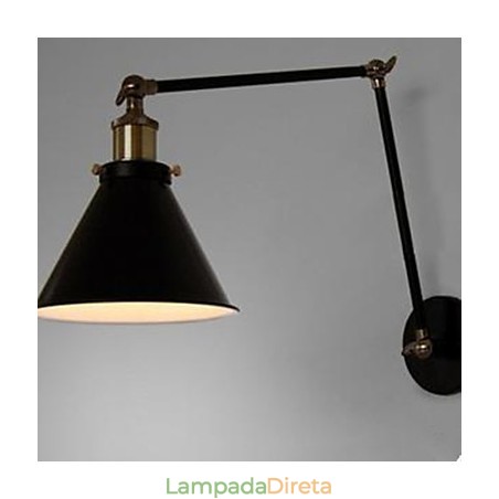 Luminária de parede dupla industrial Nostalgia Personality Loft Black Umbrella Section Luminária de parede dupla industrial Nostalgia Personality Loft Black Umbrella Section