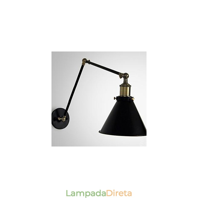Luminária de parede dupla industrial Nostalgia Personality Loft Black Umbrella Section