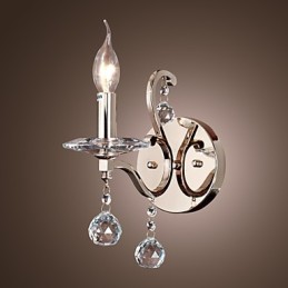 Luzes de parede de vela de cristal modernas e contemporâneas de metal
