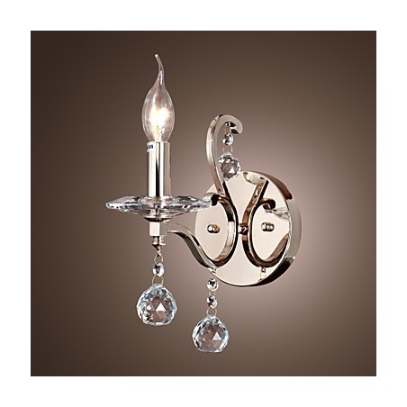 Luzes de parede de vela de cristal modernas e contemporâneas de metal Luzes de parede de vela de cristal modernas e contemporâneas de metal