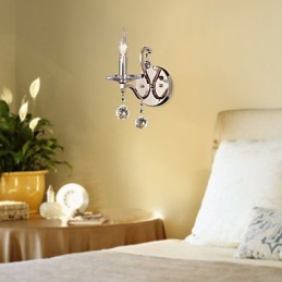 Luzes de parede de vela de cristal modernas e contemporâneas de metal