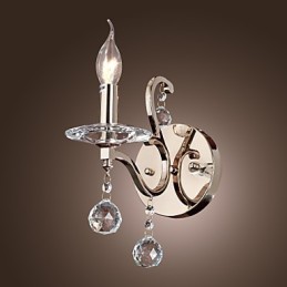 Luzes de parede de vela de cristal modernas e contemporâneas de metal