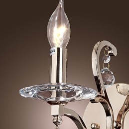 Luzes de parede de vela de cristal modernas e contemporâneas de metal