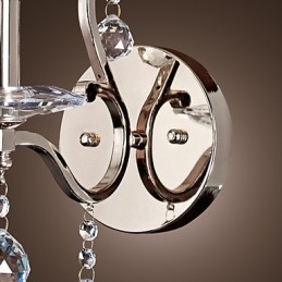Luzes de parede de vela de cristal modernas e contemporâneas de metal