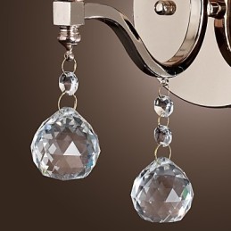 Luzes de parede de vela de cristal modernas e contemporâneas de metal