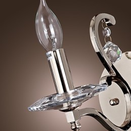 Luzes de parede de vela de cristal modernas e contemporâneas de metal