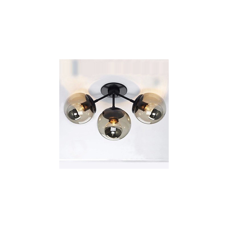 Arandelas de parede Bola de vidro 3 luzes Luzes de parede internas e externas Lodge rústico Metal