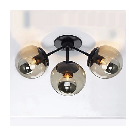 Arandelas de parede Bola de vidro 3 luzes Luzes de parede internas e externas Lodge rústico Metal Arandelas de parede Bola de vidro 3 luzes Luzes de parede internas e externas Lodge rústico Metal