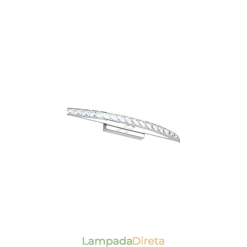 Luminária Espelho Aço Inox e Cristal