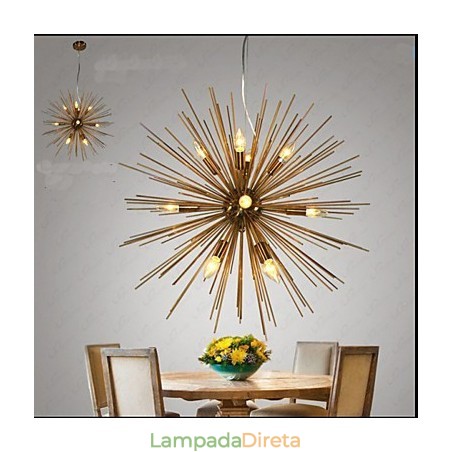 Lustre Retro Imitação Cobre Creative line 12 Lustre Retro Imitação Cobre Creative line 12