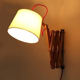Apliques de parede Luzes de parede de leitura Mini estilo tradicional clássico Madeira Bambu