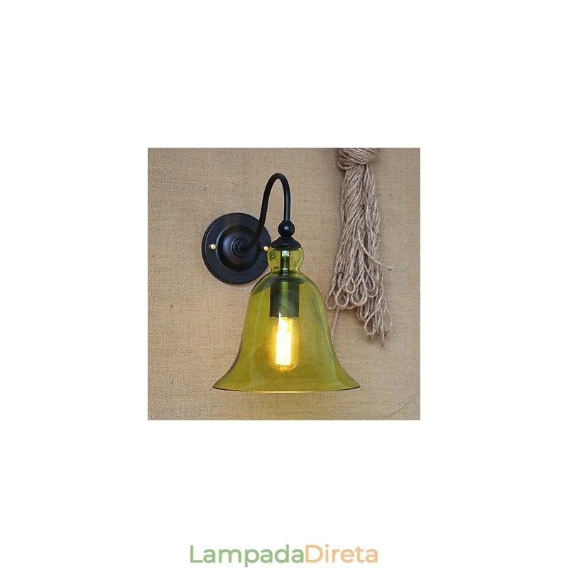American Rural Countryside Minimalista Azul Vidro Decorativo Luminária de Parede Sala de Estar Corredor
