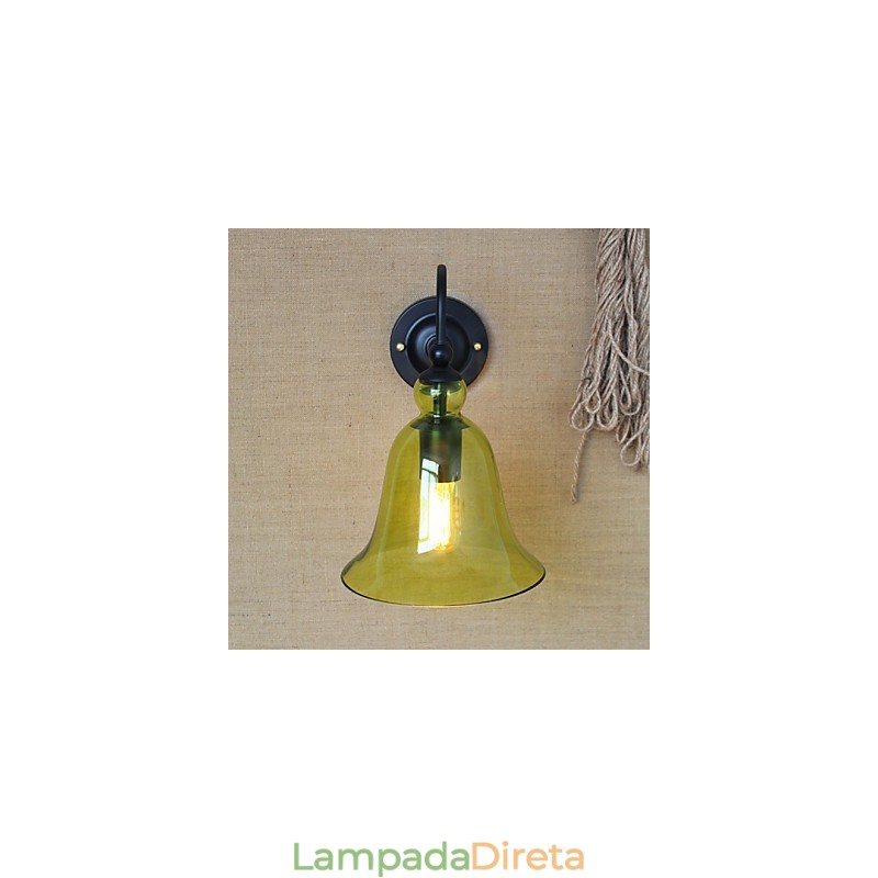 American Rural Countryside Minimalista Azul Vidro Decorativo Luminária de Parede Sala de Estar Corredor