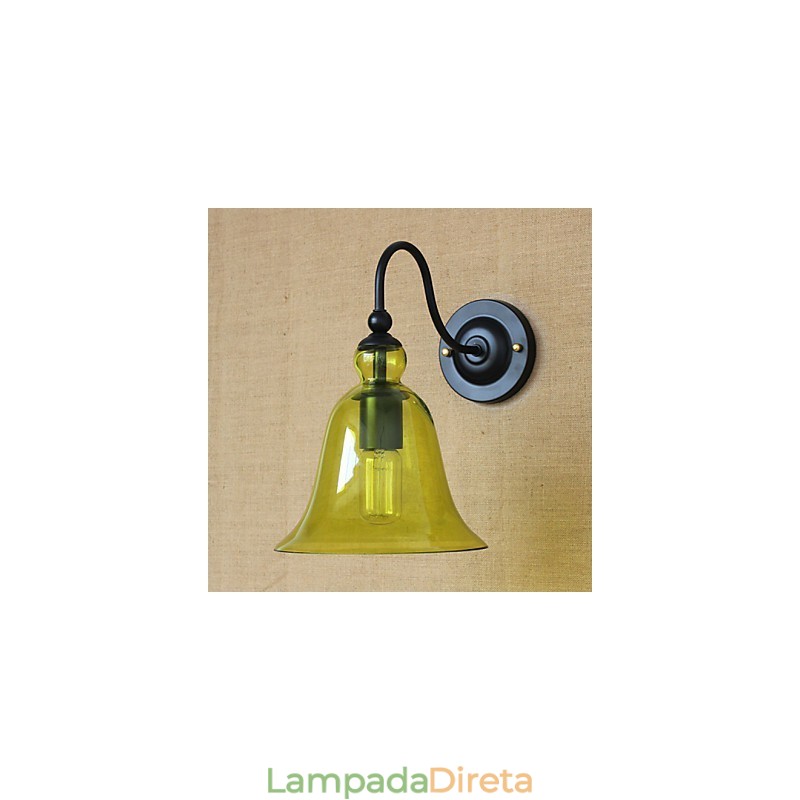 American Rural Countryside Minimalista Azul Vidro Decorativo Luminária de Parede Sala de Estar Corredor