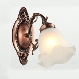 Retro Glass Simples Europeu Moderno Elegância Ferro Forjado Lâmpada de Parede Luz