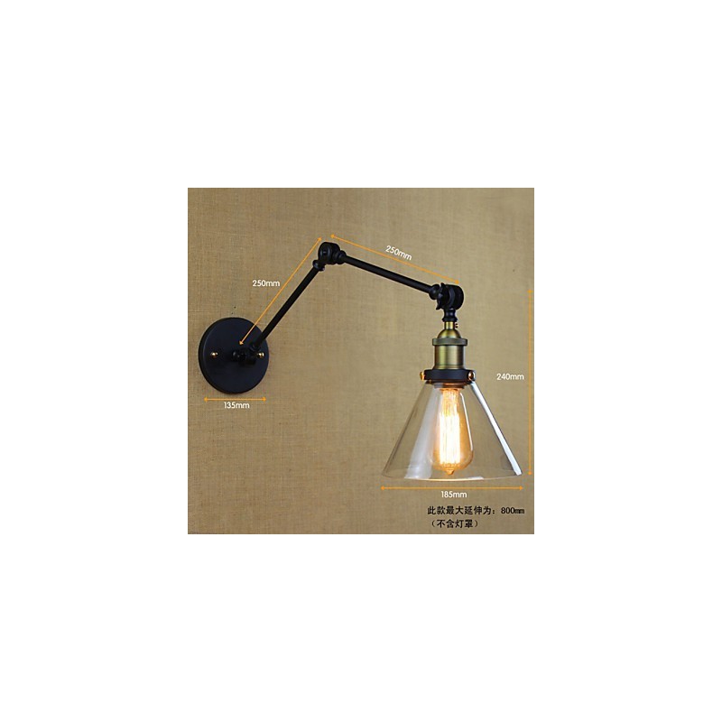 Mediterranean Village Retro Pastoral Vidro Decorativo Parede Sconce Roupas Loja Restaurante Café