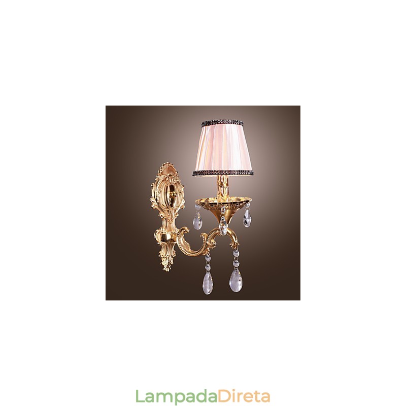 Elegante Luminária de Parede de Cristal em Rosa