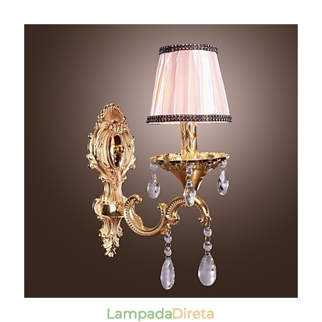 Elegante Luminária de Parede de Cristal em Rosa Elegante Luminária de Parede de Cristal em Rosa