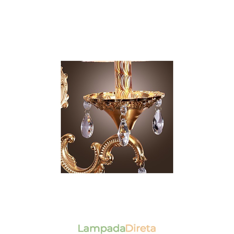 Elegante Luminária de Parede de Cristal em Rosa