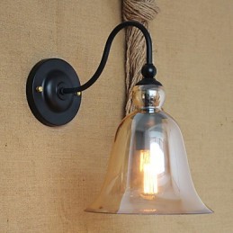 American Rural Countryside Minimalista Sala de estar Corredor Decorado Vidro Wall Sconce