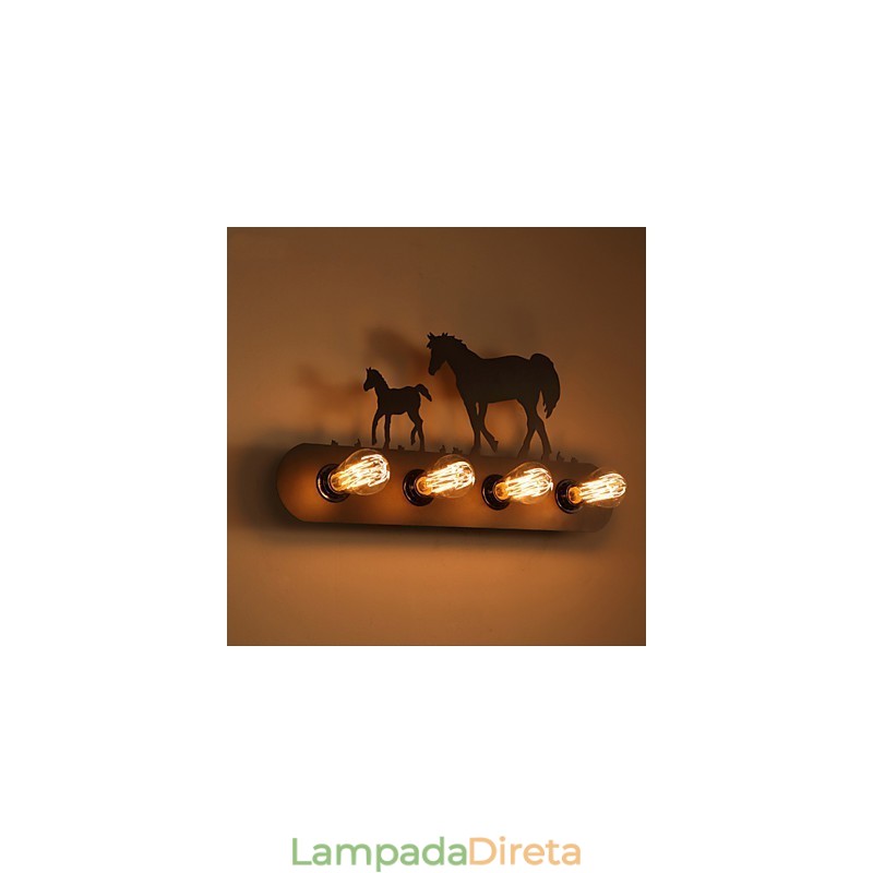American Village Pastoral LOFT Estilo Quarto Corredor Ferro Retro Cavalo Selvagem Lâmpadas de Parede Frete Grátis