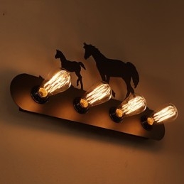 American Village Pastoral LOFT Estilo Quarto Corredor Ferro Retro Cavalo Selvagem Lâmpadas de Parede Frete Grátis