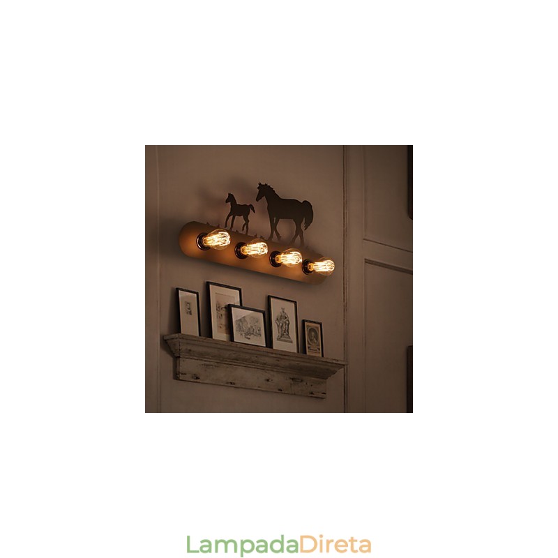 American Village Pastoral LOFT Estilo Quarto Corredor Ferro Retro Cavalo Selvagem Lâmpadas de Parede Frete Grátis