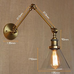 Estilo industrial retro vintage lojas quarto moderno igreja salão decorado bronze arandela