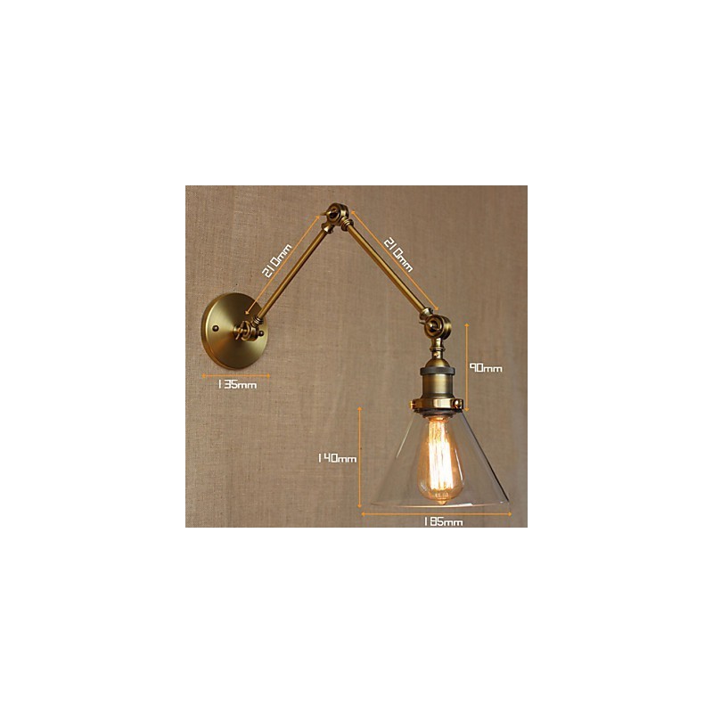 Estilo industrial retro vintage lojas quarto moderno igreja salão decorado bronze arandela