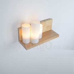 Mini estilo arandelas de parede com cúpulas de vidro moderno contemporâneo madeira bambu luz de parede
