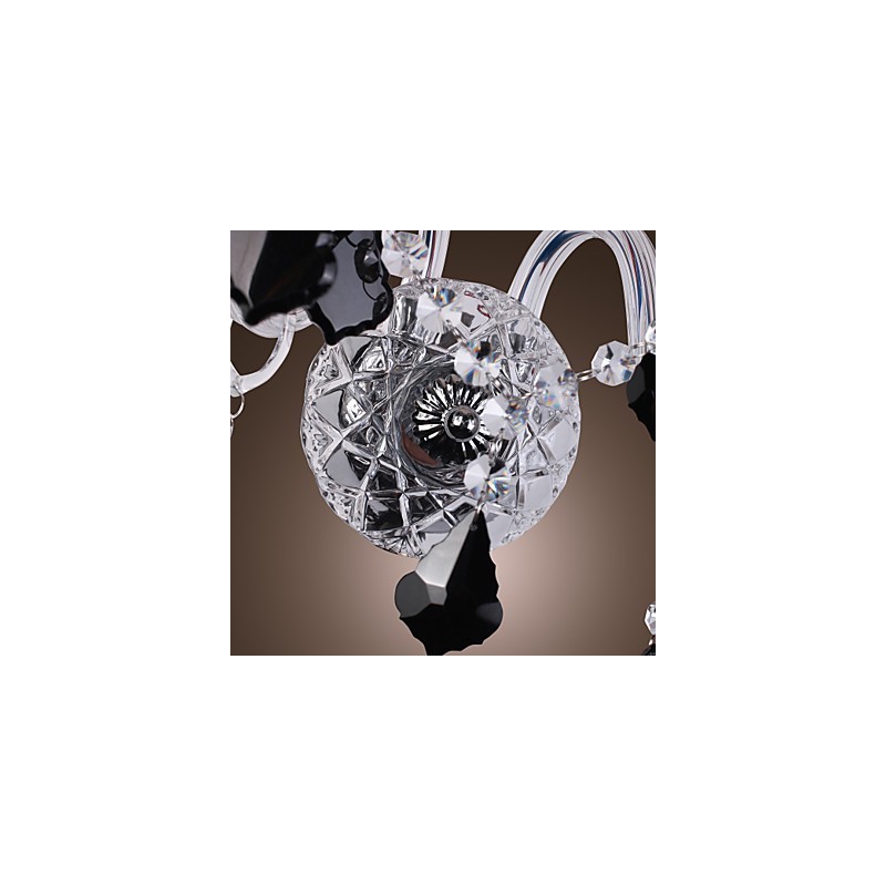 Luminária de parede de cristal com 2 luzes em cúpula de tecido