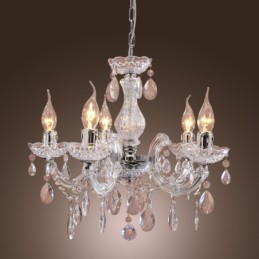 Upligh Chrome Lâmpada de Teto Luz de Vela Luminária de Acrílico Lustre Pingente