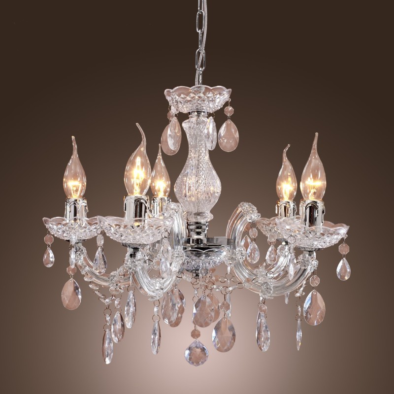 Upligh Chrome Lâmpada de Teto Luz de Vela Luminária de Acrílico Lustre Pingente