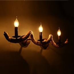 Luminárias de parede retrô clássicas para quarto, luminária de parede europeia de ferro para corredor, varanda, sala de estar