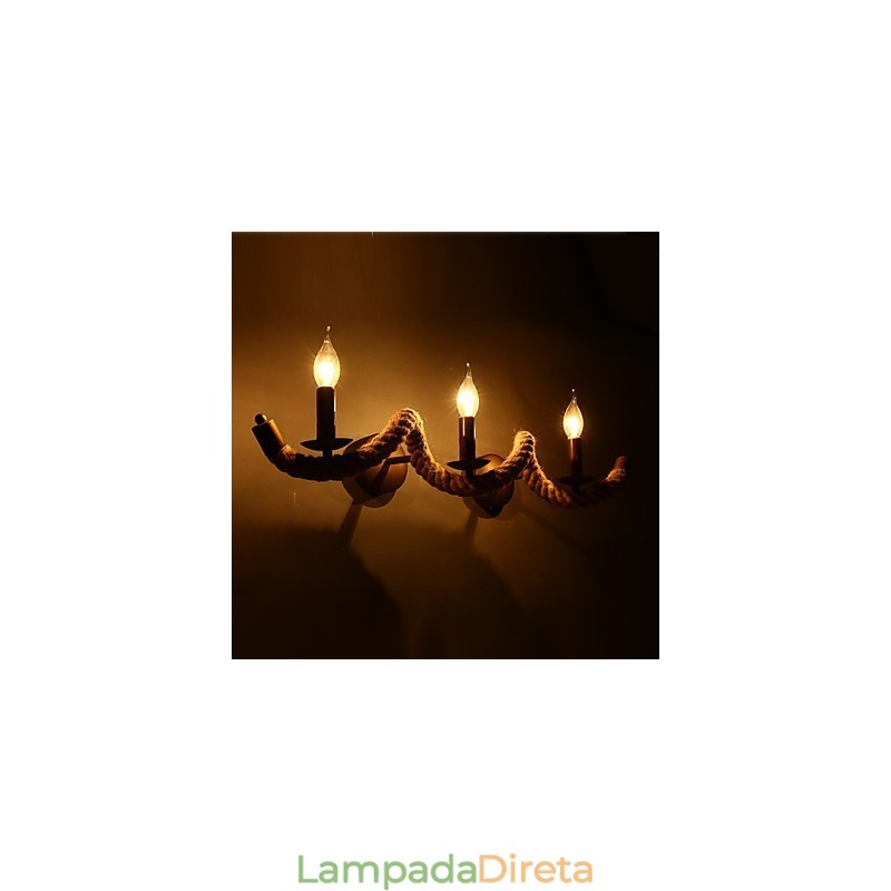 Luminárias de parede retrô clássicas para quarto, luminária de parede europeia de ferro para corredor, varanda, sala de estar
