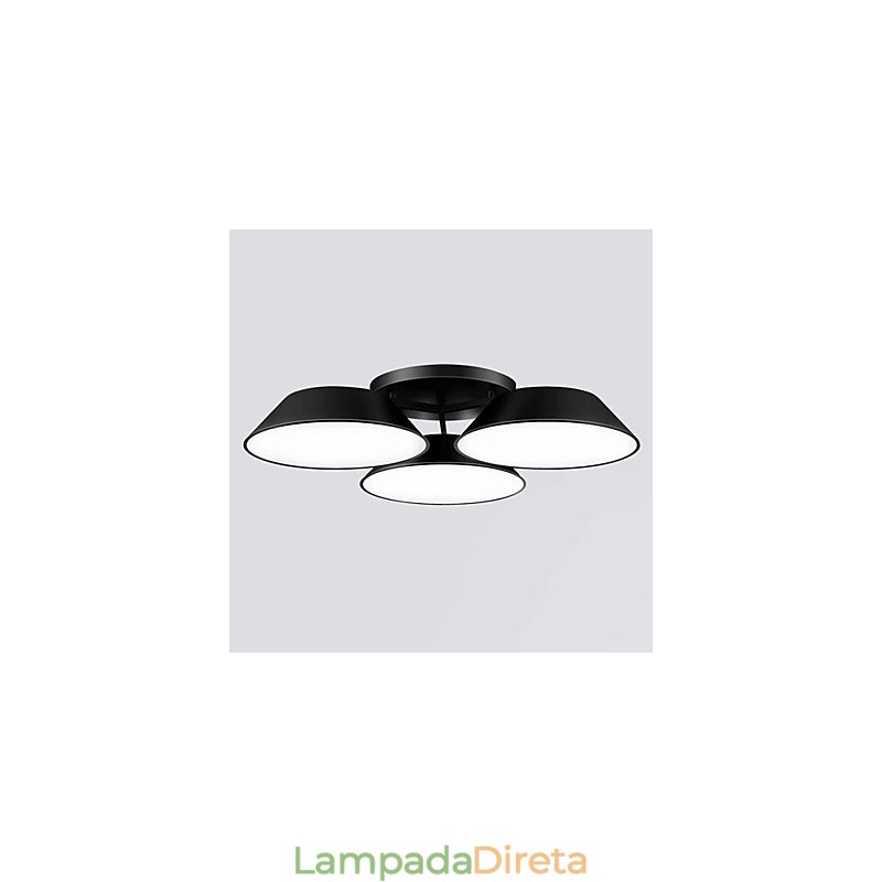 Montagem embutida 3 luzes metal acrílico simples moderno