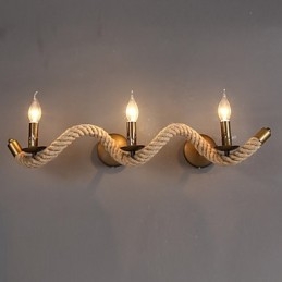 Luminárias de parede retrô clássicas para quarto, luminária de parede europeia de ferro para corredor, varanda, sala de estar