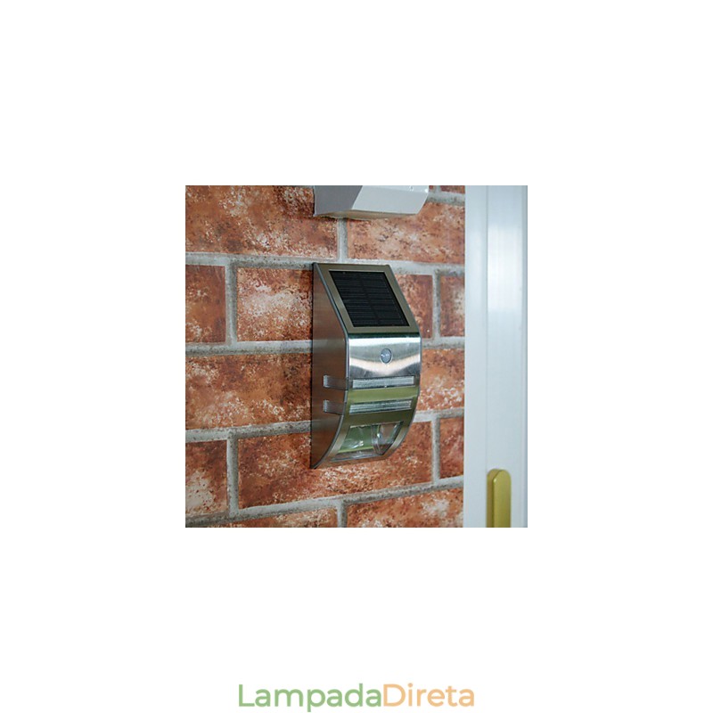Luminária de parede solar branca com sensor de movimento PIR