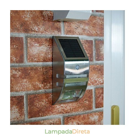 Luminária de parede solar branca com sensor de movimento PIR Luminária de parede solar branca com sensor de movimento PIR