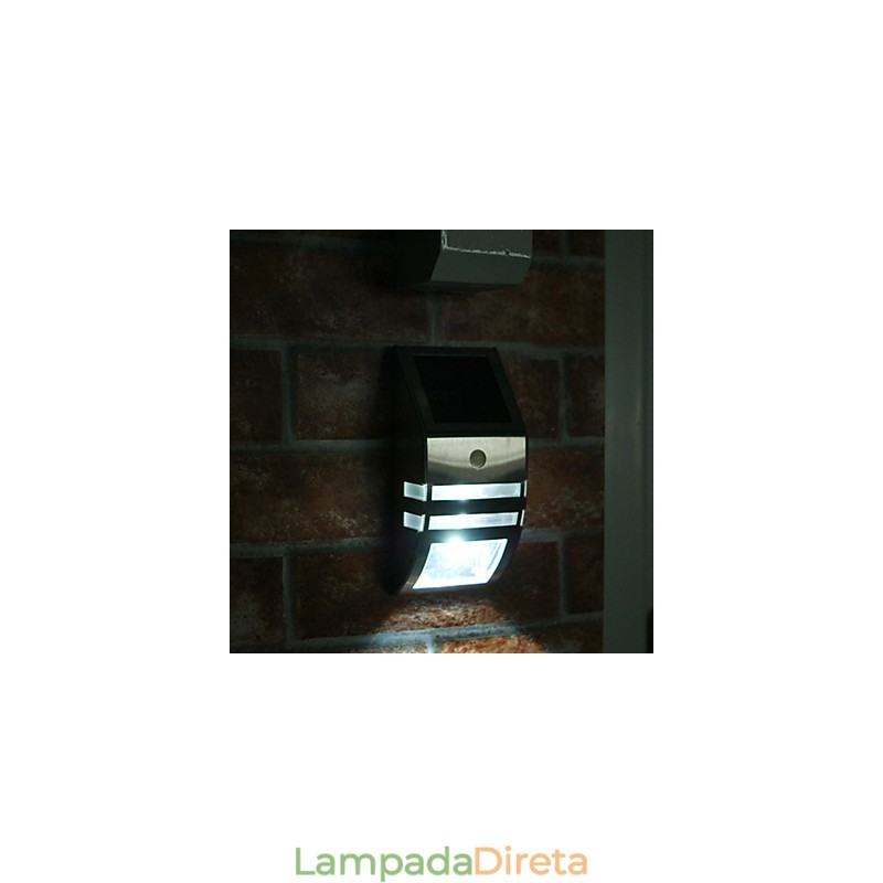 Luminária de parede solar branca com sensor de movimento PIR