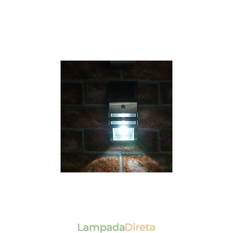 Luminária de parede solar branca com sensor de movimento PIR