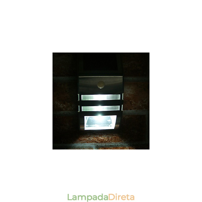 Luminária de parede solar branca com sensor de movimento PIR