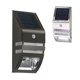 Luminária de parede solar branca com sensor de movimento PIR