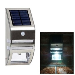 Luminária de parede solar branca com sensor de movimento PIR